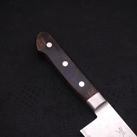 Gyuto AUS-10 Nickel en Vagues Damas Manche Occidental Marron 240mm-[Musashi]-[Couteaux de cuisine japonais]