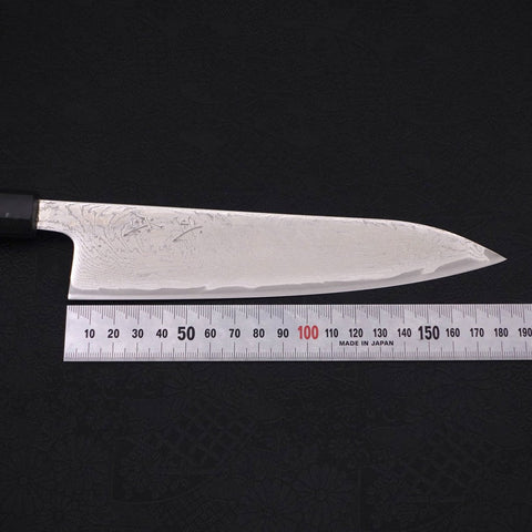 Gyuto AUS-10 Nickel en Vagues Damas Manche Océan Noir 180mm-[Musashi]-[Couteaux de cuisine japonais]
