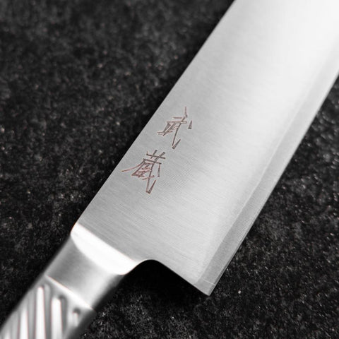 Gyuto AUS-10 Poli Manche Inoxydable 210mm-[Musashi]-[Couteaux de cuisine japonais]