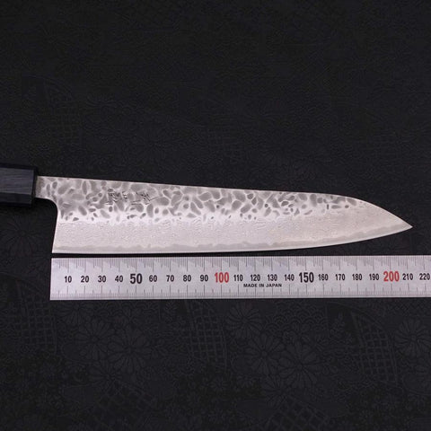 Gyuto AUS-10 Tsuchime Damas Manche Urushi Bleu Sombre 210mm-[Musashi]-[Couteaux de cuisine japonais]