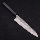 Gyuto AUS-10 Tsuchime Damas Manche Urushi Bleu Sombre 210mm-[Musashi]-[Couteaux de cuisine japonais]