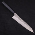 Gyuto AUS-10 Tsuchime Damas Manche Urushi Bleu Sombre 210mm-[Musashi]-[Couteaux de cuisine japonais]