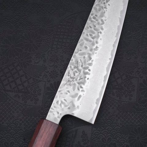 Gyuto AUS-10 Tsuchime Damas Manche Urushi Pourpre 210mm-[Musashi]-[Couteaux de cuisine japonais]