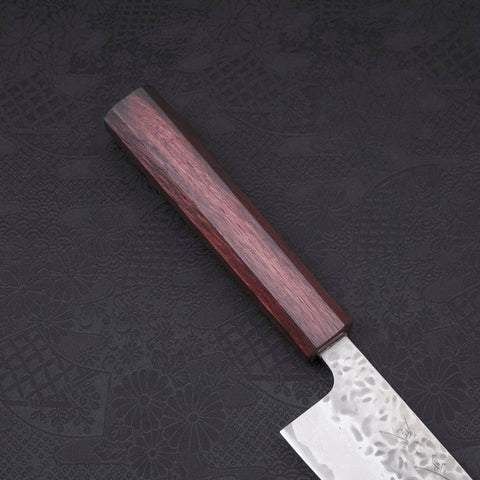 Gyuto AUS-10 Tsuchime Damas Manche Urushi Pourpre 210mm-[Musashi]-[Couteaux de cuisine japonais]