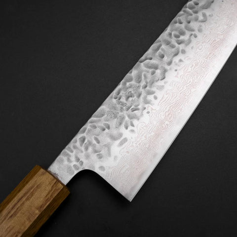 Gyuto AUS-10 Tsuchime Damas Manche Yaki Urushi 210mm-[Musashi]-[Couteaux de cuisine japonais]