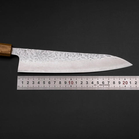 Gyuto AUS-10 Tsuchime Damas Manche Yaki Urushi 210mm-[Musashi]-[Couteaux de cuisine japonais]