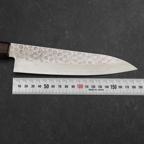 Gyuto AUS-10 Tsuchime Damas Manche en Noyer et Bois de Rose 180mm-[Musashi]-[Couteaux de cuisine japonais]