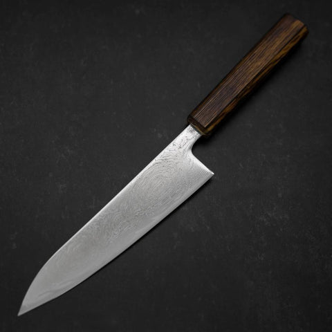 Gyuto AUS-10 Wave Nickel Damas Manche Sumi Urushi 180mm-[Musashi]-[Couteaux de cuisine japonais]