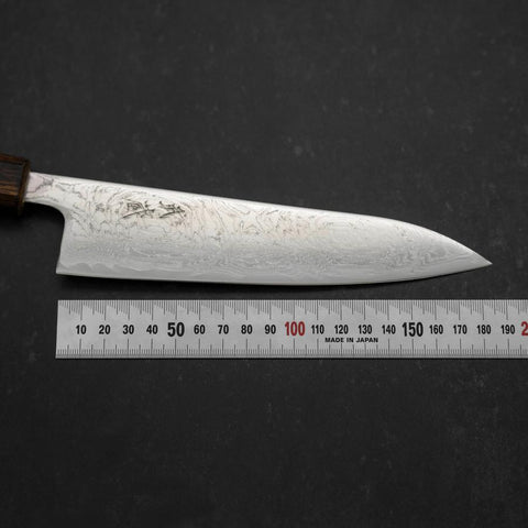 Gyuto AUS-10 Wave Nickel Damas Manche Sumi Urushi 180mm-[Musashi]-[Couteaux de cuisine japonais]