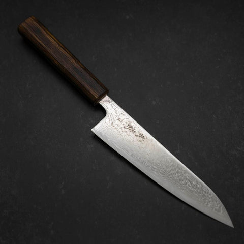 Gyuto AUS-10 Wave Nickel Damas Manche Sumi Urushi 180mm-[Musashi]-[Couteaux de cuisine japonais]