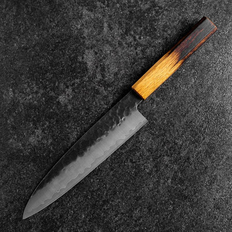 Gyuto AUS-8 Kurouchi Tsuchime Manche Yaki Urushi 200mm-[Musashi]-[Couteaux de cuisine japonais]