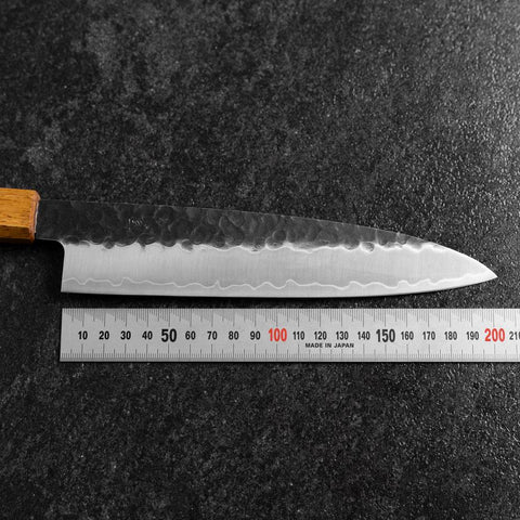 Gyuto AUS-8 Kurouchi Tsuchime Manche Yaki Urushi 200mm-[Musashi]-[Couteaux de cuisine japonais]