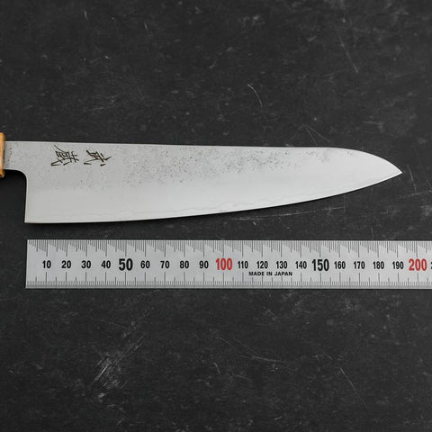Gyuto AUS-8 Nashiji Manche en Olivier 195mm-[Musashi]-[Couteaux de cuisine japonais]