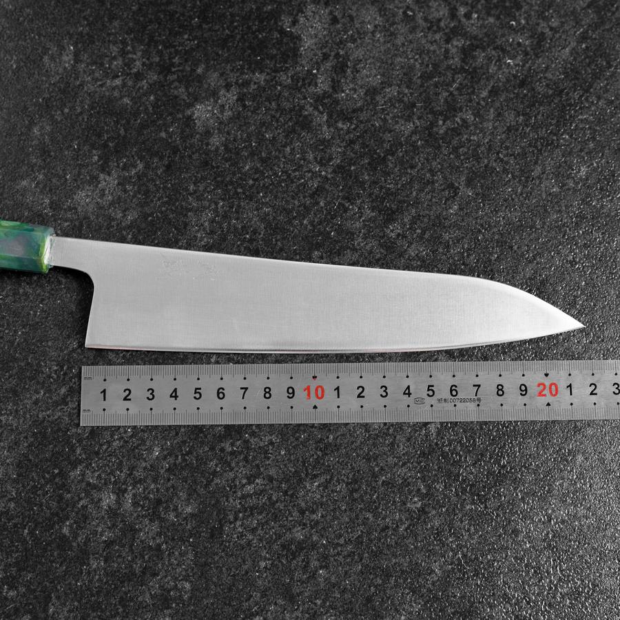 Gyuto AUS-8 Poli Manche Océan Vert 210mm-[Musashi]-[Couteaux de cuisine japonais]