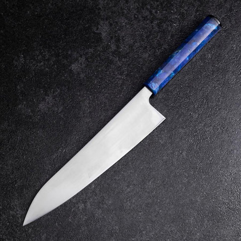 Gyuto AUS-8 Polie Manche Océan Bleu 210mm-[Musashi]-[Couteaux de cuisine japonais]