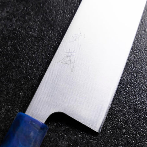 Gyuto AUS-8 Polie Manche Océan Bleu 210mm-[Musashi]-[Couteaux de cuisine japonais]