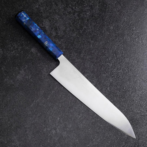 Gyuto AUS-8 Polie Manche Océan Bleu 210mm-[Musashi]-[Couteaux de cuisine japonais]