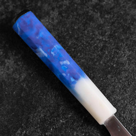 Gyuto AUS-8 Polie Manche Océan Bleu et Blanc 210mm-[Musashi]-[Couteaux de cuisine japonais]