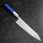 Gyuto AUS-8 Polie Manche Océan Bleu et Blanc 210mm-[Musashi]-[Couteaux de cuisine japonais]