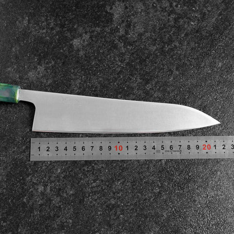 Gyuto AUS-8 Polie Manche Océan Vert 210mm-[Musashi]-[Couteaux de cuisine japonais]