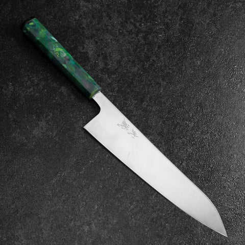 Gyuto AUS-8 Polie Manche Océan Vert 210mm-[Musashi]-[Couteaux de cuisine japonais]