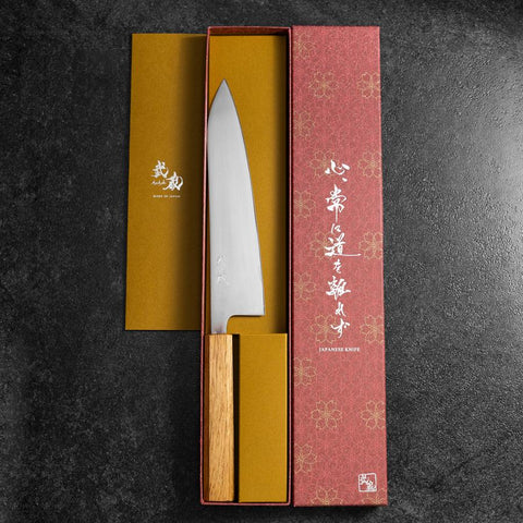 Gyuto AUS-8 Polie Manche en Chêne 210mm-[Musashi]-[Couteaux de cuisine japonais]