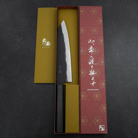 Gyuto Blue Steel #1 Kurouchi Dark Blue Urushi Handle 210mm (8.3”)