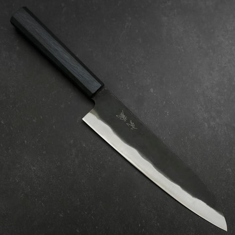 Gyuto Blue Steel #1 Kurouchi Dark Blue Urushi Handle 210mm (8.3”)-[Musashi]-[Couteaux de cuisine japonais]