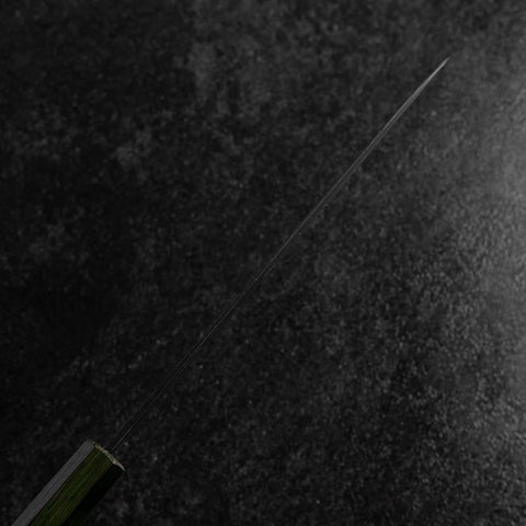 Gyuto Blue Steel #1 Kurouchi Inox Manche Urushi Vert 210mm-[Musashi]-[Couteaux de cuisine japonais]