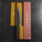 Gyuto Blue Steel #1 Kurouchi Inox Manche Urushi Vert 210mm-[Musashi]-[Couteaux de cuisine japonais]