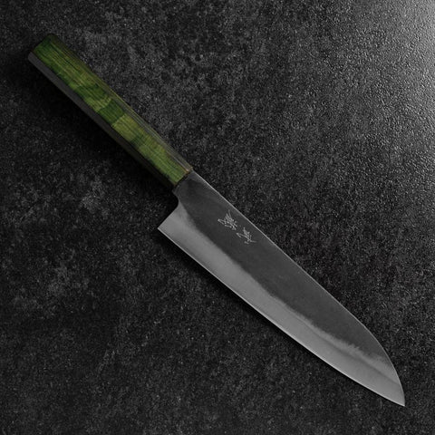 Gyuto Blue Steel #1 Kurouchi Inox Manche Urushi Vert 210mm-[Musashi]-[Couteaux de cuisine japonais]