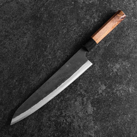 Gyuto Blue Steel #1 Kurouchi Manche Noyer 240mm-[Musashi]-[Couteaux de cuisine japonais]