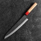 Gyuto Blue Steel #1 Kurouchi Manche Noyer Rouge 240mm-[Musashi]-[Couteaux de cuisine japonais]