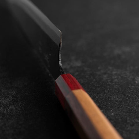 Gyuto Blue Steel #1 Kurouchi Manche Noyer Rouge 240mm-[Musashi]-[Couteaux de cuisine japonais]