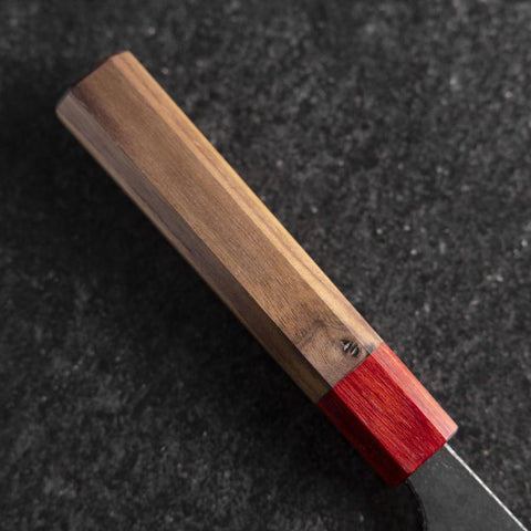 Gyuto Blue Steel #1 Kurouchi Manche Noyer Rouge 240mm-[Musashi]-[Couteaux de cuisine japonais]
