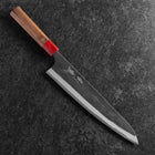 Gyuto Blue Steel #1 Kurouchi Manche Noyer Rouge 240mm-[Musashi]-[Couteaux de cuisine japonais]