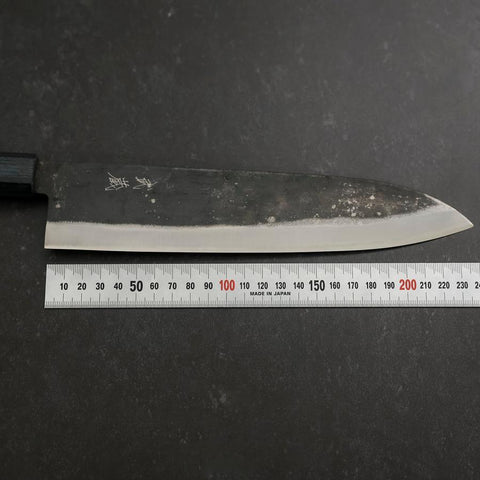 Gyuto Blue Steel #1 Kurouchi Manche Urushi Bleu Sombre 240mm-[Musashi]-[Couteaux de cuisine japonais]