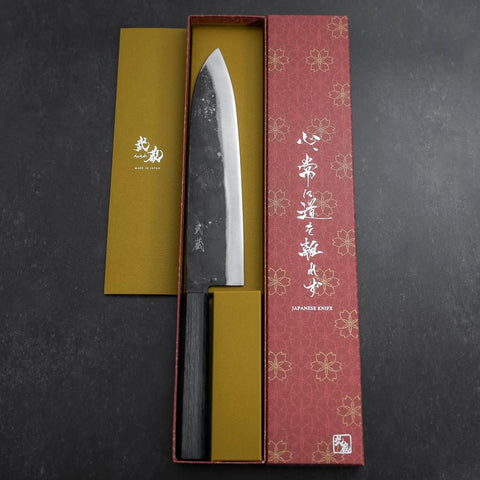 Gyuto Blue Steel #1 Kurouchi Manche Urushi Bleu Sombre 240mm-[Musashi]-[Couteaux de cuisine japonais]