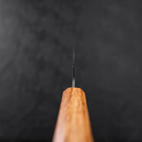 Gyuto Blue Steel #1 Kurouchi Revêtement Inox Manche en Chêne 210mm-[Musashi]-[Couteaux de cuisine japonais]