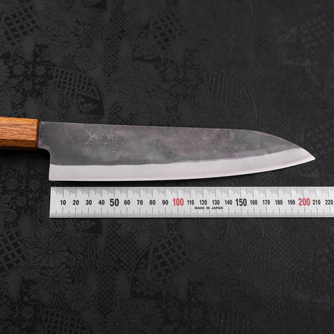 Gyuto Blue Steel #1 Kurouchi Revêtement Inox Manche en Chêne 210mm-[Musashi]-[Couteaux de cuisine japonais]