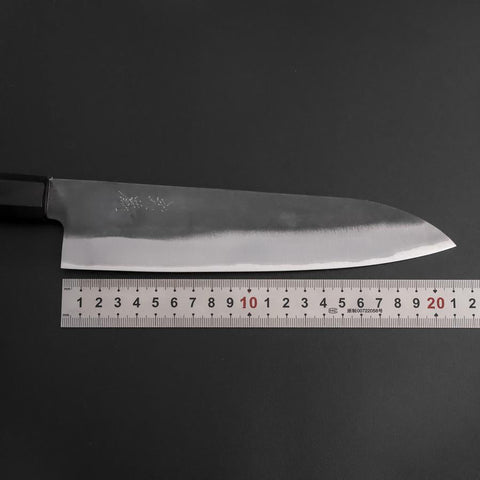 Gyuto Blue Steel #1 Kurouchi Revêtement inox Manche en Noyer 210mm-[Musashi]-[Couteaux de cuisine japonais]
