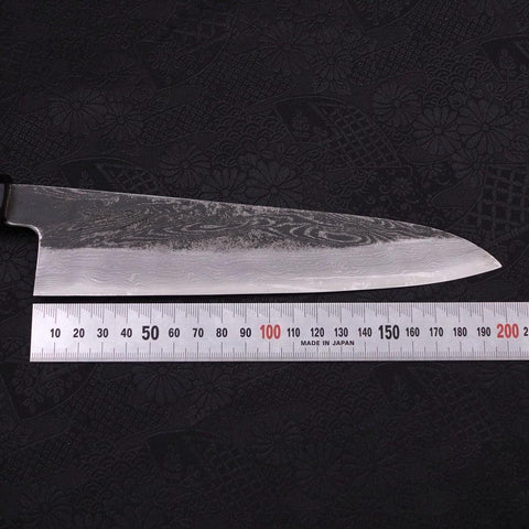 Gyuto Blue Steel #1 Kurouchi Suminagashi Manche en Buffle et Ébène 200mm-[Musashi]-[Couteaux de cuisine japonais]