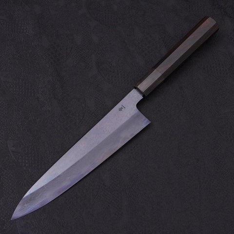 Gyuto Blue Steel #1 Kurozome Damas Manche en Buffle et Ébène 210mm-[Musashi]-[Couteaux de cuisine japonais]