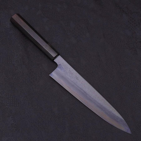 Gyuto Blue Steel #1 Kurozome Damas Manche en Buffle et Ébène 210mm-[Musashi]-[Couteaux de cuisine japonais]