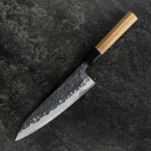 Gyuto Blue Steel #1 Nashiji Manche en Buffle et Noyer 210mm-[Musashi]-[Couteaux de cuisine japonais]