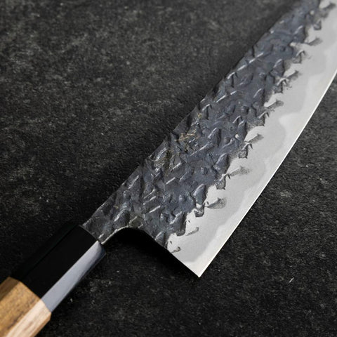 Gyuto Blue Steel #1 Nashiji Manche en Buffle et Noyer 210mm-[Musashi]-[Couteaux de cuisine japonais]