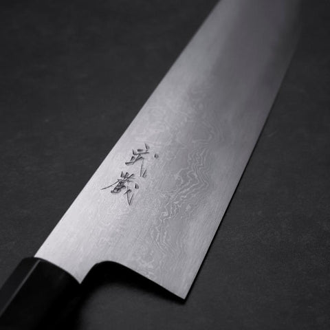 Gyuto Blue Steel #1 Suminagashi Manche en Buffle et Ébène 240mm-[Musashi]-[Couteaux de cuisine japonais]