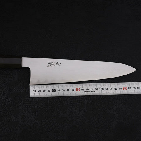 Gyuto Blue Steel #1 Suminagashi Manche en Buffle et Ébène 240mm-[Musashi]-[Couteaux de cuisine japonais]