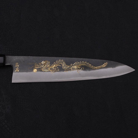 Gyuto Blue Steel #2 Kurouchi Chokin Dragon Manche en Buffle et Ébène 240mm-[Musashi]-[Couteaux de cuisine japonais]
