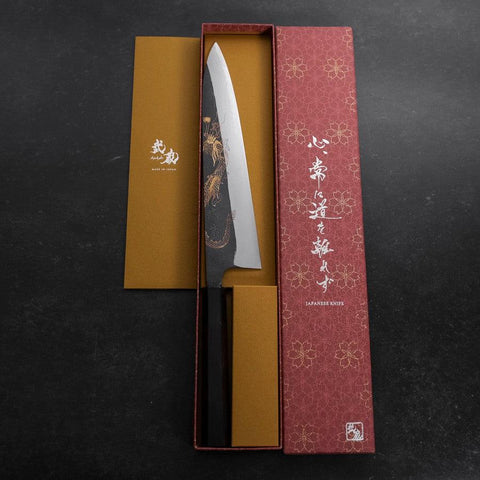 Gyuto Blue Steel #2 Kurouchi Chokin Dragon Manche en Buffle et Ébène 240mm-[Musashi]-[Couteaux de cuisine japonais]